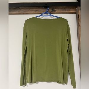 Modal blend open back long sleeve shirt